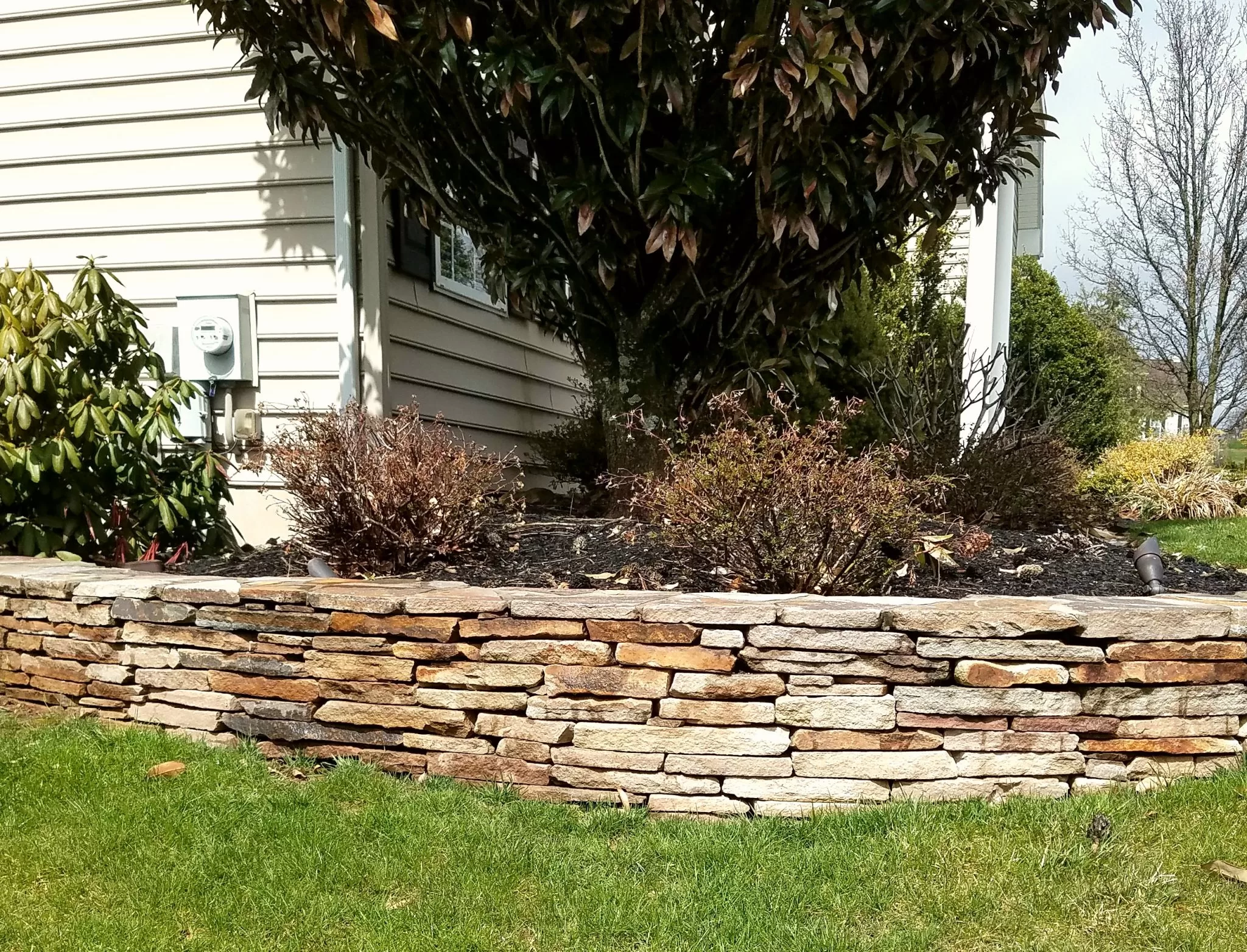 natural stone retaining wall